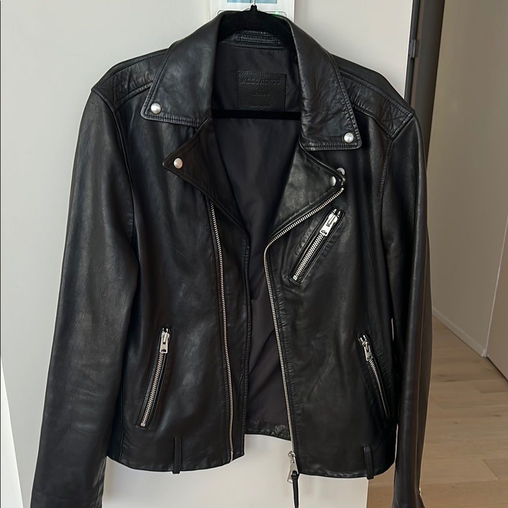 Men’s all saints leather jacket- size medium